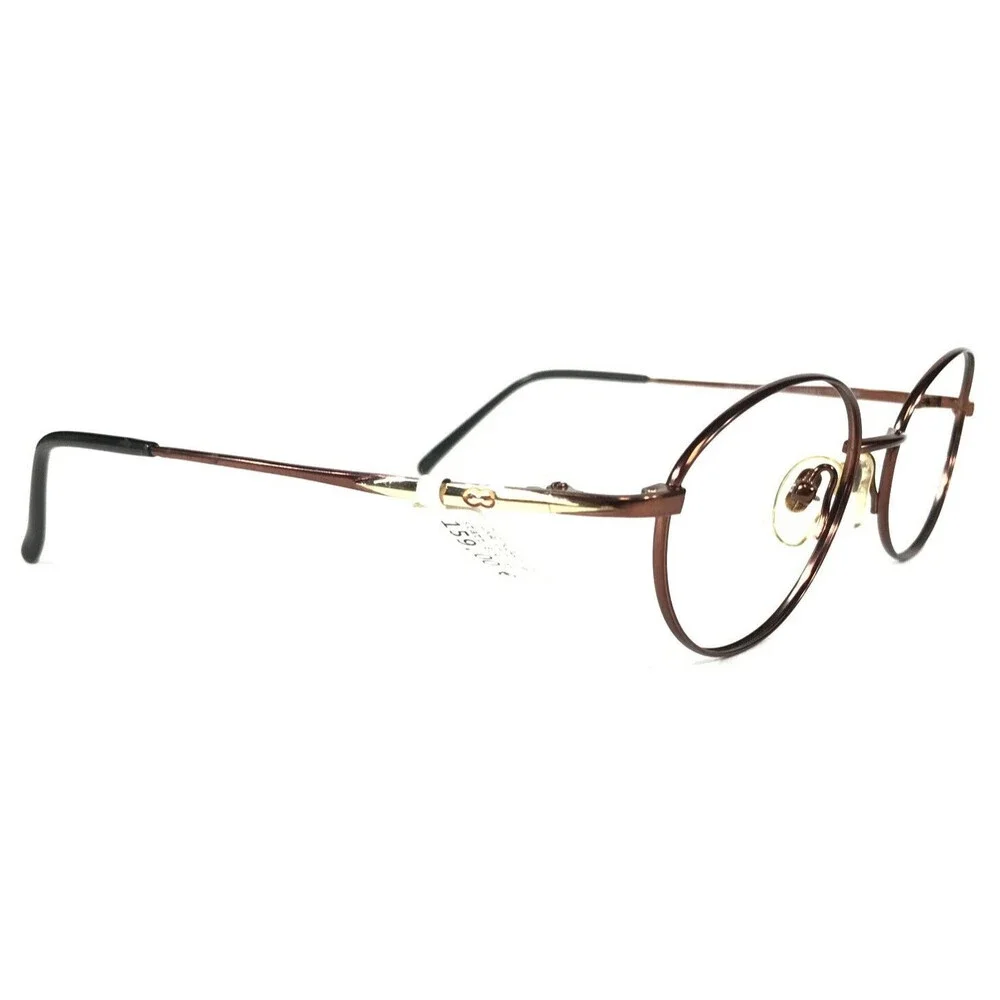 Escada Eyeglasses Frames E0172 E304 Brown Gold Round Full Rim 50-18-135